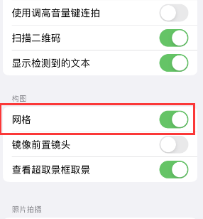 简阳苹果手机维修网点分享iPhone如何开启九宫格构图功能 